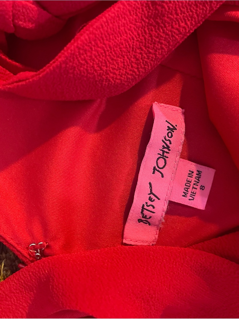 Betsey Johnson Red V-Neck Midi Dress - Picture 5 of 5
